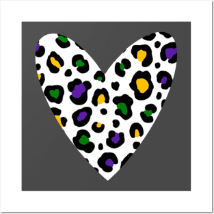 Leopard Mardi Gras Heart Posters and Art